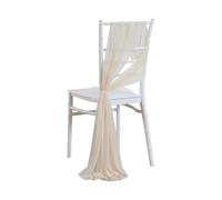 IRFHDCX Chaise Nœuds Rubans Lot de 10/50 Ceintures Chaise en Mousseline Brillante 17 x 250 cm, Housses Mariage Gaze, Ruban, décoration d'allée fête(Beige,10 pcs)