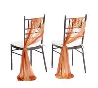 IRFHDCX Chaise Nœuds Rubans Lot de 10/50 Ceintures Chaise en Mousseline Soie Vert Sauge 17 x 250 cm, lot 12, for Housses Mariage, Ruban, décoration d'allée fête(Orange,10 pcs)