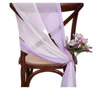 IRFHDCX Chaise Nœuds Rubans Lot de 10 Ceintures Chaise en Mousseline Soie for décoration Mariage, 16 x 275 cm Long, for décorations d'allée, fête, Banquet, événement(White Purple)