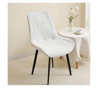 IRFHDCX Housse De Chaise Housses de Chaise incurvées en Jacquard à Feuilles, élastiques, for hôtel, Mariage, Cuisine, Banquet(A1 Beige Cover,6PCS)