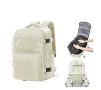 IRFHDCX Sac à dos de voyage pour ordinateur portable Sac à dos de compression sous vide Sac à dos d'école de grande capacité pour les affaires Développez le sac à dos d'extérieur, Beige Backpack