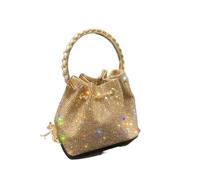 IRFHDCX Sacs à main et sacs à main for femmes, pochette seau de styliste, sac de soirée et de Banquet, sac à bandoulière en cristal strass(Gold small 15cm)