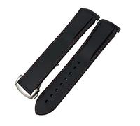 IRFKR Bande De Montre En Silicone En Caoutchouc 19mm 20mm 21mm 22mm La Conquête Des Hydroconques Pour Longins VHP Sangle De Montre De Sport Imperméable(Black red,22mm)