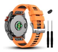IRFKR Bracelet de montre en silicone souple Quickfit pour montre connectée Forerunner 965 955/Approach S70 47 mm/Instinct 2/Quatix 7 22 mm, Orange/noir, One Size