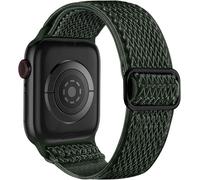 IRFKR Pour Watch bracelets de montre 44mm 45mm 42mm 49mm 41mm 40mm 38mm pour femmes et hommes, bandes de sport à boucle solo extensible en nylon souple pour IWatch SE Series10~1(Green,42/44/45/49mm)