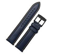 IRFKR Sangle de montres Gélineleather à libération rapide pour fossile FTW1114 4016ME3110 FS5436 24 20 2 Band de surveillance de 2 mm pour Huawei Pro 2 Gear S2 S3(Blue black clasp,24mm)