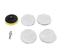 Irfora 4 Pièces, Kit de Tampons de Polissage en Laine Imitation Laine 3 Pouces de Haute qualité, Adaptés à la Polisseuse Tampon de Voiture, avec Adaptateur de Perceuse 5/8 Pouces-11,