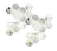 Irfora Autocollants Muraux Miroir Hexagonaux, Panneaux Réfléchissants de