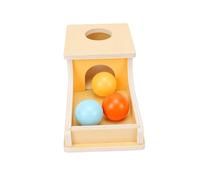 Irfora Boîte D'objets Permanents, Jeu de Chute de Balle en Bois pour Les Tout-Petits pour Améliorer la motricité Fine, Comprend 3 Balles, 12,5x11x8cm (Boîte dépôt Balle)