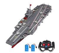 Irfora Cuirassé de Bricolage de Bateau Guerre RC avec Mise Hors Tension Automatique et Alerte Batterie Faible pour Adultes et Enfants (Gris 2 Piles)