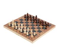 Irfora Échiquier Boîte en Bois Chessman 3 en 1 Jeu D'échecs Portable pour Les Voyageurs Scolaires Couleur Bois