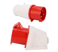 Irfora Ensemble de Connecteurs Industriels 32A 024+124, Prise D'alimentation à 4 Broches avec Coque ABS, étanche IP44, Forte conductivité, Conception Spéciale Anti-chute, Adaptée à