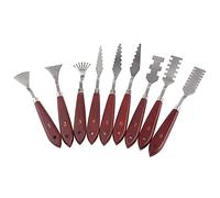 Irfora Ensemble de Spatules à Peinture Professionnelles, 9 Pièces, Couteau à Palette D'artiste, Manche en Bois en Acier pour Peinture L'huile Acrylique, Création de Texture, Out