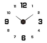 Irfora Horloge murale 3D à faire soi-même, sans perçage, en acrylique, silencieuse, sans cadre, avec autocollants numérotés pour salon, bureau, chambre à coucher, décoration de maison moderne, dorée