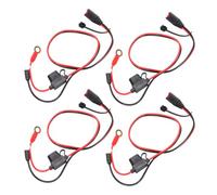 Irfora Lot de 4 Câbles de Connecteur Universels pour Chargeur Batterie, Bornes à œillets M6 Fiables avec Fusible 20 A pour Chargeur NOCO, Parfait les Batteries la Série G, 16 AWG 22 Pouces