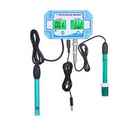 Irfora Moniteur de qualité de l'eau 3 en 1 pH / salinité / température de l'eau multifonction moniteur de pH et de sel Compteur de température Double écran LCD avec rétroéclairage vert