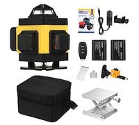 Irfora Niveau professionnel omnidirectionnel 4D avec 16 lignes, 4 faisceaux verts à 360°, lignes horizontales et verticales auto-nivelantes, niveau étanche IP54