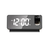 Irfora Réveil à projection portable, température, date, grand écran, horloge numérique LED, projection au plafond et au mur, projecteur à 180°, horloge de chevet alimentée par USB, horloges de sommeil