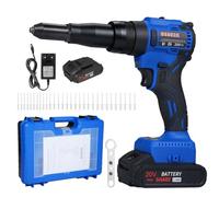 Irfora Riveteuse sans fil, batterie au lithium portable 20 V, machine à riveter entièrement automatique, kit professionnel avec 30 rivets, pour rivets 1/8", 5/32", 3/16"