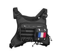 Irfora Sac de Poitrine de Course pour Hommes, Sac Gilet avec Sangles Réglables Réfléchissantes pour L'extérieur (France Noire 26 * 16 * 5CM)
