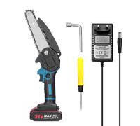 Irfora Scie d'élagage électrique, 21 V 6 pouces portable scie à élaguer électrique petite tronçonneuse à bois moteur à brosse outil de travail du bois à une main pour les jardins fruitiers de jardin