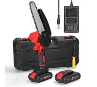 Irfora Scie d'élagage électrique portable 21 V 6 pouces Petite tronçonneuse à bois Moteur à brosse Outil de travail du bois à une main pour les jardins fruitiers de jardin