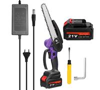 Irfora Scie d'élagage électrique portable 21 V 8 pouces petite tronçonneuse à chaîne de fendage du bois moteur brushless outil de travail du bois à une main pour jardin verger