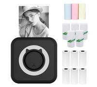Irfora Stampante fotografica Tutto in UNO Stampante Portable Multifonctions Mini stampante istantanea Wireless Supporto connessione BT via Smartphone Con 6 rotoli di Carta termica+5 rotoli di Carta