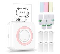 Irfora Stampante fotografica Tutto in UNO Stampante Portable Multifonctions Mini stampante istantanea Wireless Supporto connessione BT via Smartphone Con 6 rotoli di Carta termica+5 rotoli di Carta