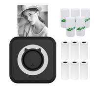 Irfora Stampante fotografica Tutto in UNO Stampante portative multifunzione Mini stampante istantanea Wireless Supporto connessione BT per Smartphone Con 6 rotoli di Carta termica e 5 rotoli di Carta