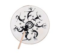 Irfora Tambour de la Main Chaman, Tambour de Tambour à Tambour à la Cuve à Vache, Tambour Sonore Vibrant pour Accompagner, Chanter, Danser des Performances (16 pouces)