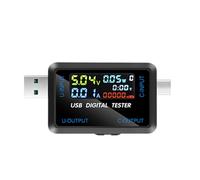 Irfora Testeur de tension USB multifonction avec écran numérique IPS, testeur de capacité, testeur de puissance, voltmètre numérique, appareil de détection pour appareils électriques, prend en charge