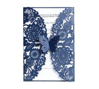 IRGVJIFR Cartes d'Invitation de Mariage Lot de 10/20/50 cartes d'invitation mariage avec papillon découpées au laser, couverture à fleurs, carte vœux for fête festival Pour les fêtes(50pcs)