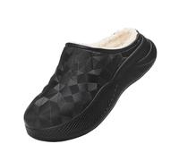 IRGVJIFR Chausson Hiver Pantoufles chaudes à semelle épaisse for la maison, l'intérieur et l'extérieur, for hommes femmes, imperméables, en coton peluche, for(Black,42-43)