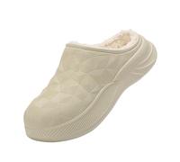 IRGVJIFR Chausson Hiver Pantoufles chaudes à semelle épaisse for la maison, l'intérieur et l'extérieur, for hommes femmes, imperméables, en coton peluche, for(Beige,40-41)