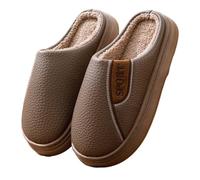 IRGVJIFR Chausson Hiver Pantoufles d'hiver en coton épais et chaud, doublées, grandes tailles for homme, confortables à la maison(Brown,40)