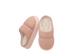 IRGVJIFR Chausson Hiver Pantoufles d'hiver en coton imperméables for femmes et hommes, mules moelleuses for couples, pantoufles d'intérieur douillettes(Pink,36-37)