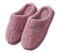 IRGVJIFR Chausson Hiver Pantoufles d'hiver en peluche for couples - Chaussons d'intérieur antidérapants à semelle épaisse, mules chaudes doublées for hommes et femmes(PURPLE,36-37)