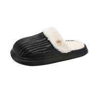 IRGVJIFR Chausson Hiver Pantoufles en coton for hommes, confortables et décontractées, chaudes résistantes à l'usure, idéales for l'automne l'hiver(Black,42-43)