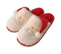 IRGVJIFR Chausson Hiver Pantoufles en peluche for couple, motif Père Noël, for femme et homme, chaudes confortables à porter la maison(38-39)