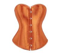 IRGVJIFR Corset Bustier Corsets for femmes à lacets en satin décontracté bustier vintage overbuste mariée Korsett Pour les femmes(Orange,L)