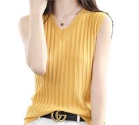 IRGVJIFR Haut sans Manche pour Femme Débardeur sans Manches en Soie glacée tricoté for Femme, débardeur d'été Sexy et ajusté for t-Shirt ajouré(Color-01,XXL 70-77.5kg)