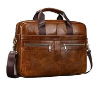 IRGVJIFR Sac Messager en Cuir Sac à main en cuir véritable for homme, sacoche for ordinateur portable 15 pouces, for documents A4, bandoulière, de travail Pour usage de bureau(Blue)