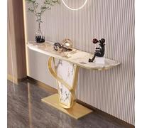 IRHIGBGX Table Console en marbre, Table d'entrée Longue et étroite Moderne avec Base métal, d'appoint de canapé derrière Le, Tables Modernes du Milieu siècle for Salon, Hall, Chambre à Coucher