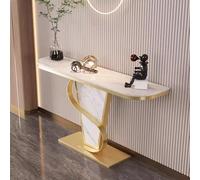IRHIGBGX Table Console en marbre, Table d'entrée Longue et étroite Moderne avec Base métal, d'appoint de canapé derrière Le, Tables Modernes du Milieu siècle for Salon, Hall, Chambre à Coucher