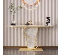 IRHIGBGX Table Console en marbre, Table d'entrée Longue et étroite Moderne avec Base métal, d'appoint de canapé derrière Le, Tables Modernes du Milieu siècle for Salon, Hall, Chambre à Coucher