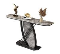 IRHIGBGX Table Console Moderne avec Base en métal, Dessus en marbre, canapé d'entrée Long et étroit, Table Longue décorative for Salon, Hall d'entrée, Chambre à Coucher