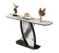 IRHIGBGX Table Console Moderne avec Base en métal, Dessus en marbre, canapé d'entrée Long et étroit, Table Longue décorative for Salon, Hall d'entrée, Chambre à Coucher