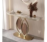 IRHIGBGX Table Console Moderne avec Base géométrique, Table d'entrée en marbre, Table de canapé étroite et Longue, Table d'appoint contemporaine for Salon, entrée, Couloir, décoration d'intérieur