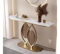 IRHIGBGX Table Console Moderne avec Base géométrique, Table d'entrée en marbre, Table de canapé étroite et Longue, Table d'appoint contemporaine for Salon, entrée, Couloir, décoration d'intérieur